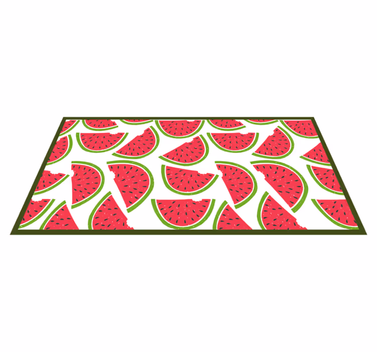 Tapis vinyle fleurs et plantes motif de tranche de pastèque - TenStickers