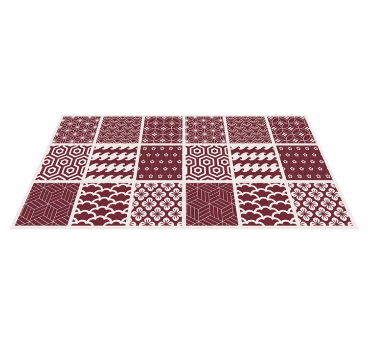 tapis vinyle carreaux Tuile rouge - TenStickers