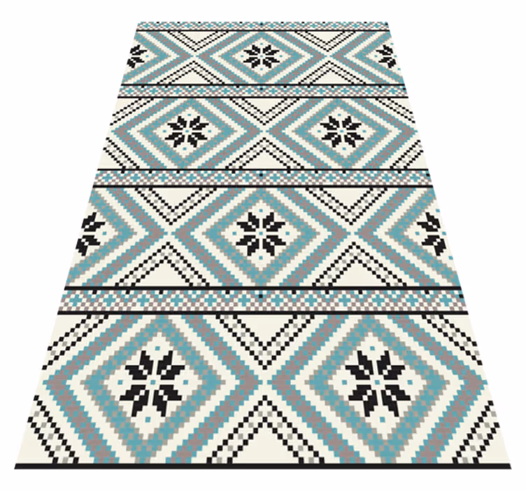 Tapis vinyle géométrique motif ethnique - TenStickers