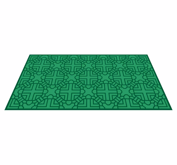 Tapis vinyle géométrique géométrie verte - TenStickers