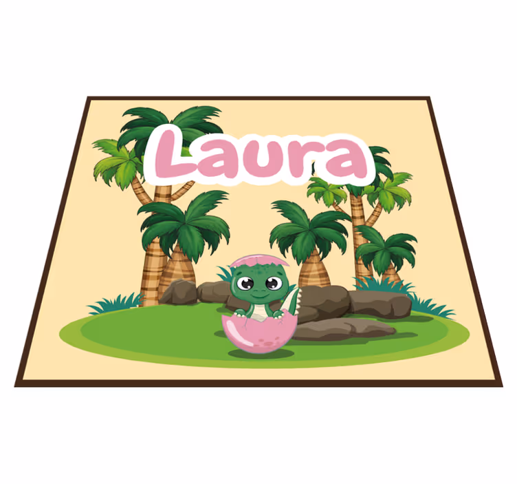 Tapis vinyle personnalisé scène de dinosaure personnalisée - TenStickers