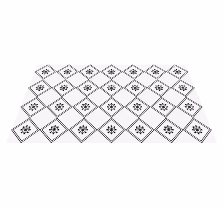 Tapis vinyle carreaux de ciment motif carrelé monochrome - TenStickers