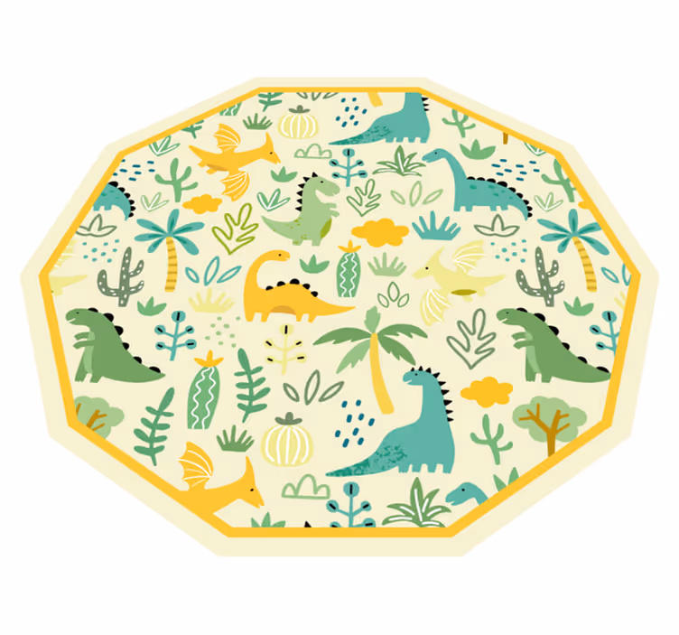 Tapis vinyle autres tapis hexagone de dinosaure - TenStickers
