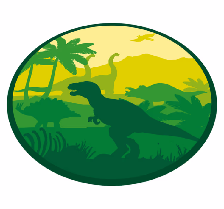 Tapis vinyle chambre bébé scène d'aventure de dinosaures - TenStickers