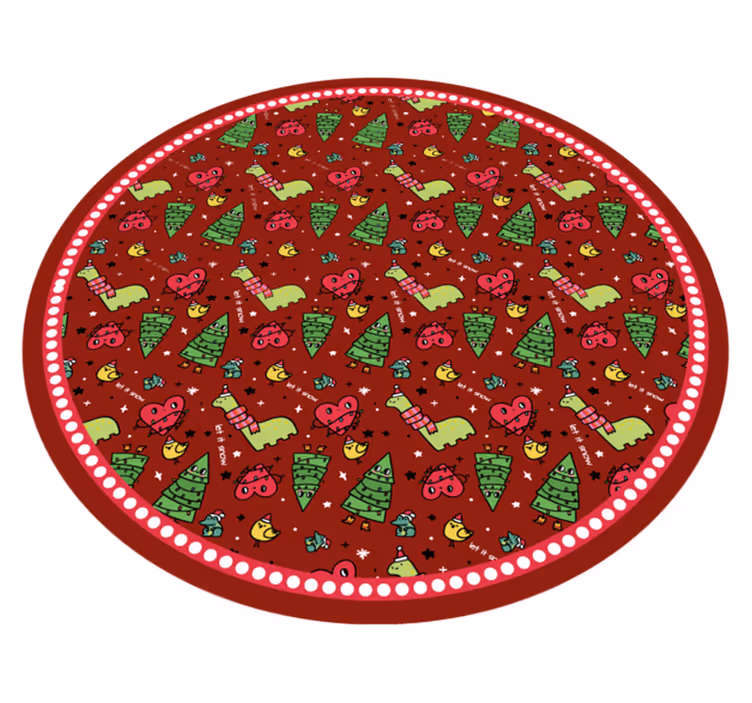 Tapis vinyle noël conception circulaire festive - TenStickers