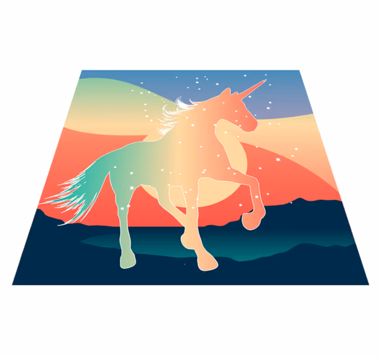 Tapis vinyle pour enfants silhouette de licorne magique - TenStickers