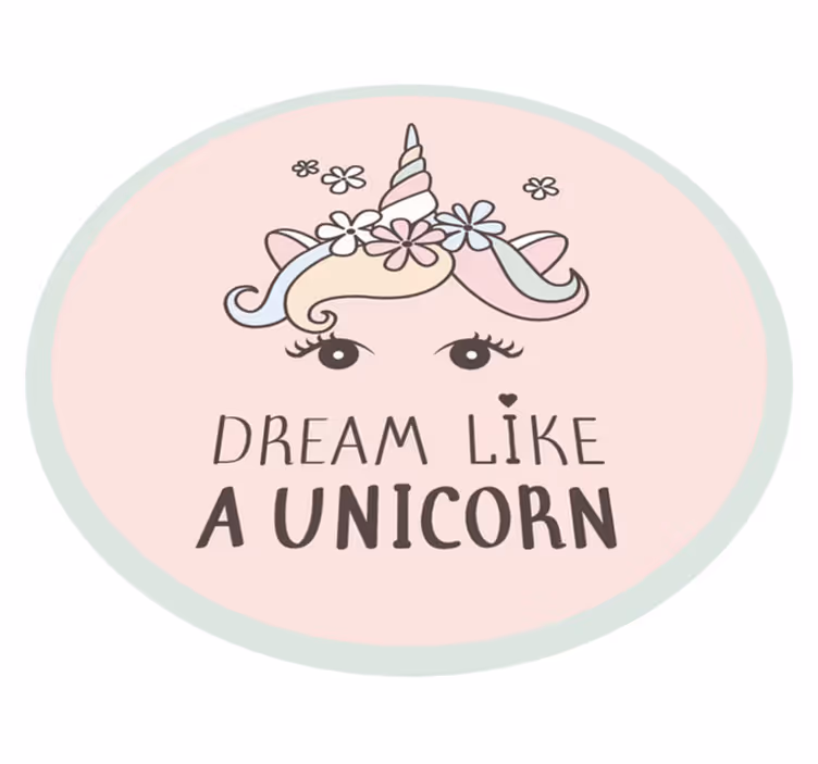 Tapis vinyle chambre bébé expression onirique de licorne - TenStickers