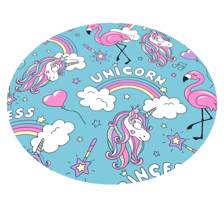 Tapis vinyle autres tapis cercle fantastique de licorne - TenStickers