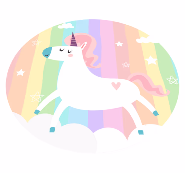 Tapis vinyle pour enfants décor arc-en-ciel licorne - TenStickers