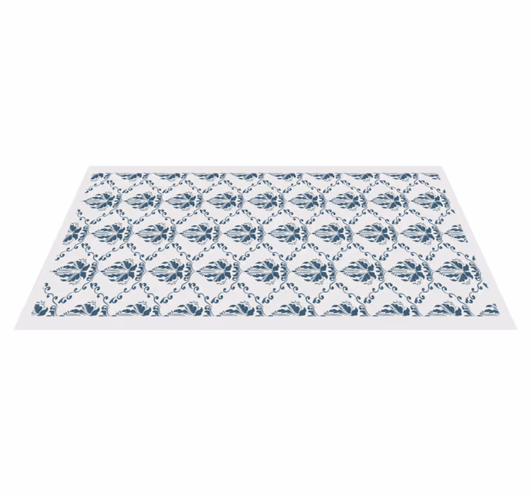 Tapis vinyle carreaux de ciment motif feuillage élégant - TenStickers