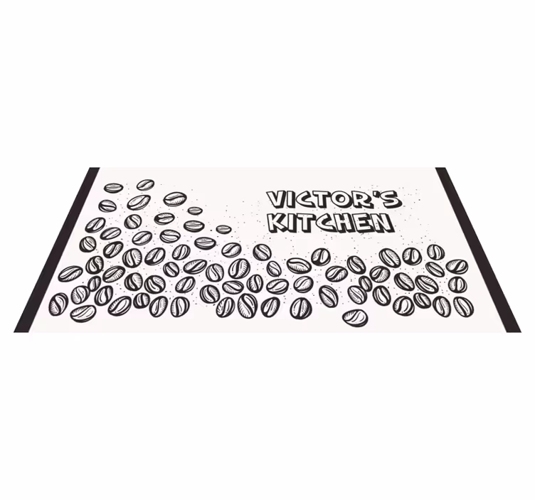 Tapis vinyle personnalisé grains de café personnalisés - TenStickers