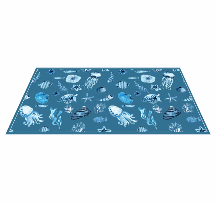 Tapis vinyle animal vitrine à motifs marins - TenStickers