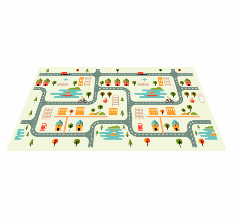 tapis vinyle de rue Route tapis de jeu enfants - TenStickers