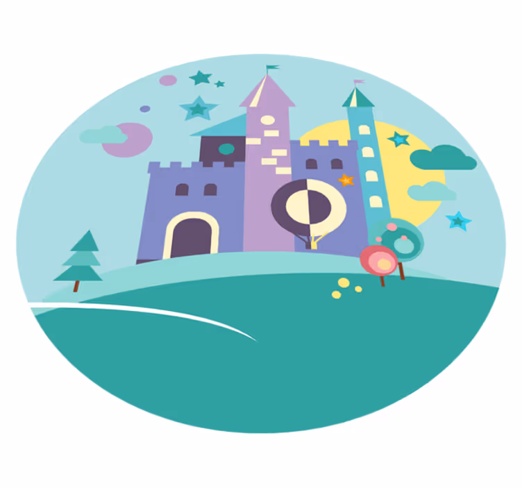Tapis vinyle pour enfants jeu de château fantastique - TenStickers