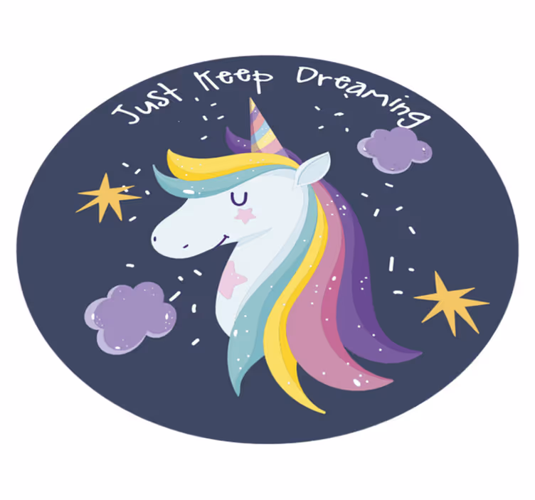Tapis vinyle pour enfants continue de rêver licorne - TenStickers
