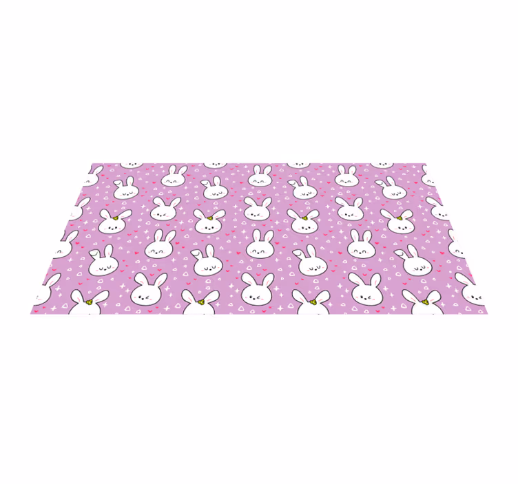 Tapis vinyle chambre bébé motifs de lapin - TenStickers