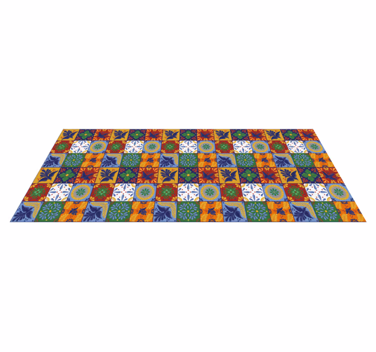 Tapis vinyle cuisine carreaux mexicains colorés - TenStickers