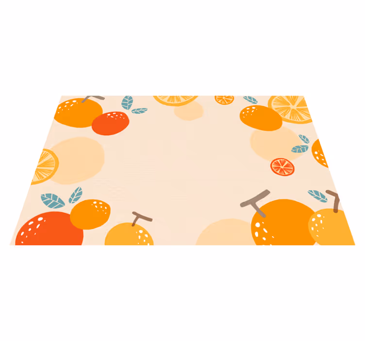 Tapis vinyle fleurs et plantes motif d'agrumes - TenStickers
