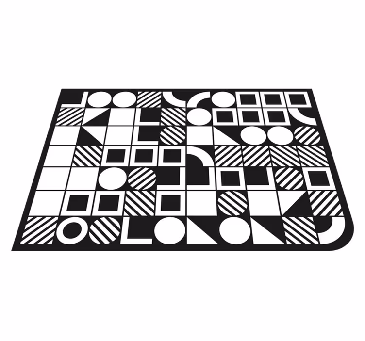 Tapis vinyle géométrique équilibre des formes géométriques - TenStickers