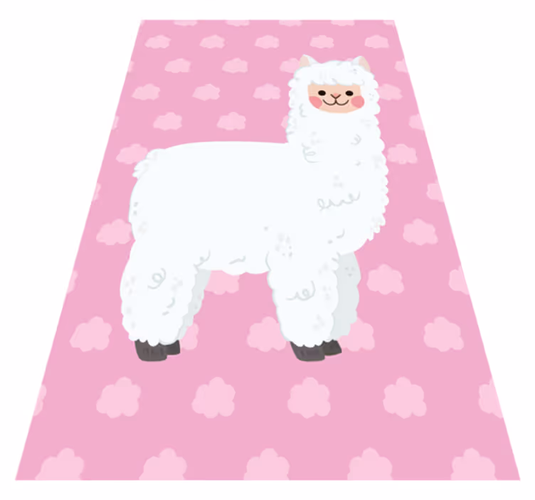 Tapis vinyle chambre bébé illustration de lama nuageux - TenStickers