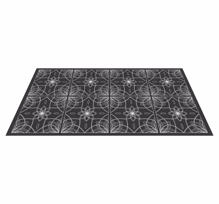 Tapis vinyle fleurs et plantes contour floral - TenStickers