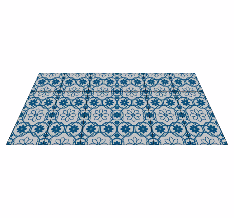Tapis vinyle carreaux de ciment mosaïque florale - TenStickers