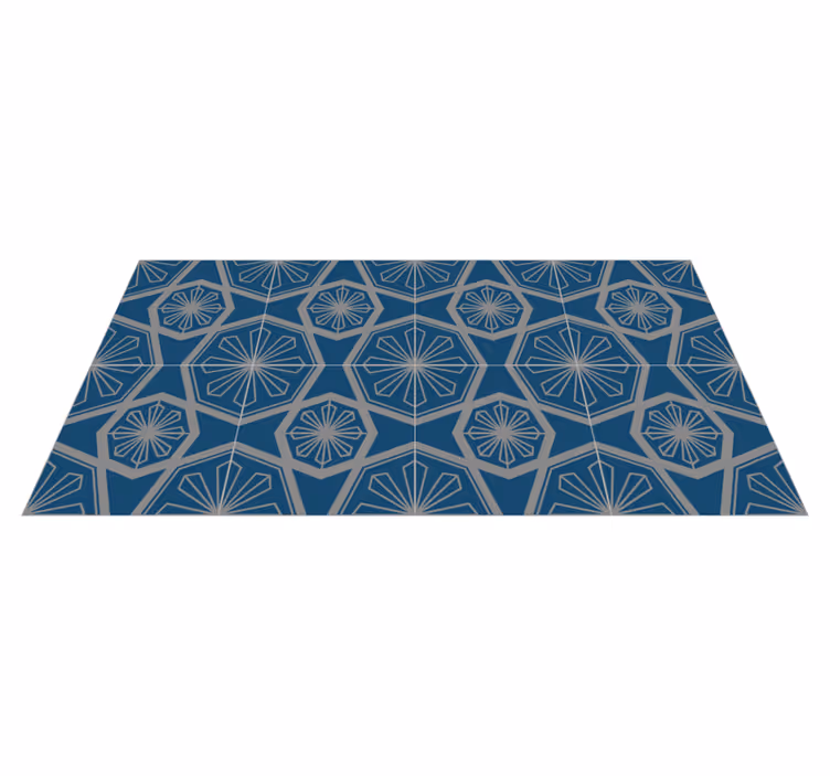 Tapis vinyle carreaux de ciment superbe motif géométrique - TenStickers