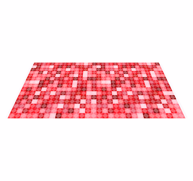 Tapis vinyle géométrique géométrie colorée en rouge - TenStickers