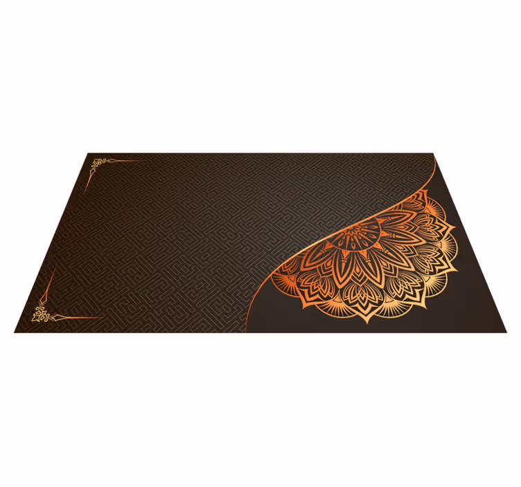 Tapis vinyle mandala design coin mandala - TenStickers