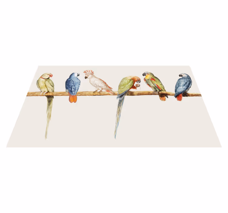 Tapis vinyle animal illustration de perroquet - TenStickers