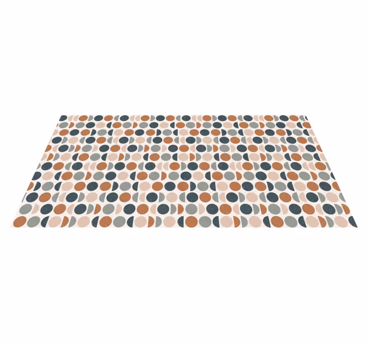 Tapis vinyle géométrique motif à pois rétro - TenStickers
