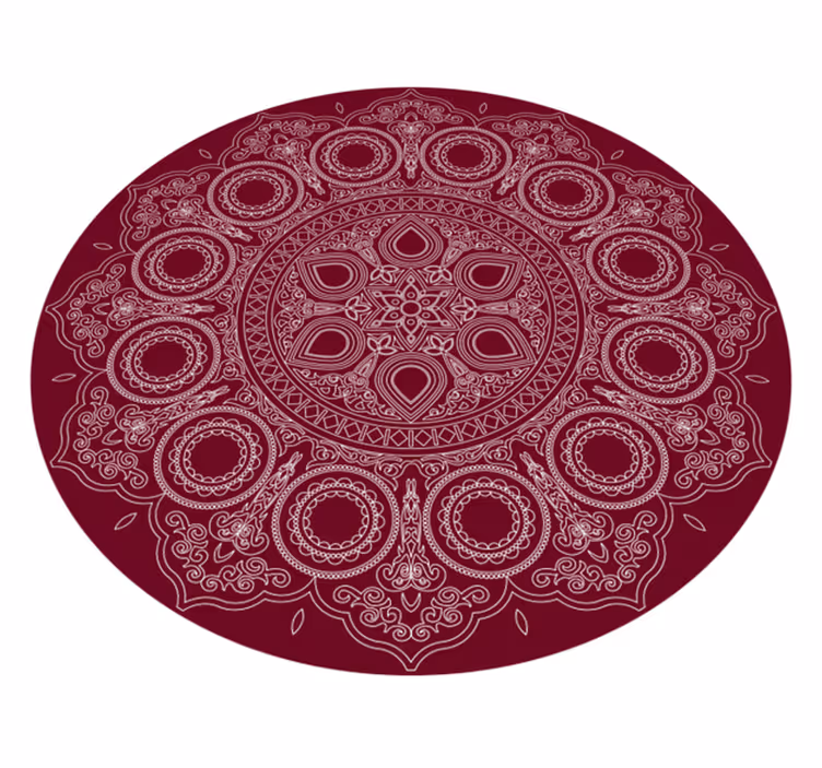 Tapis vinyle mandala motif rouge bordeaux - TenStickers