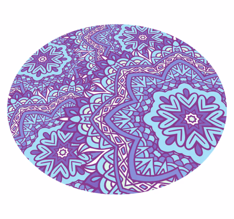 Tapis vinyle mandala motif violet vif - TenStickers