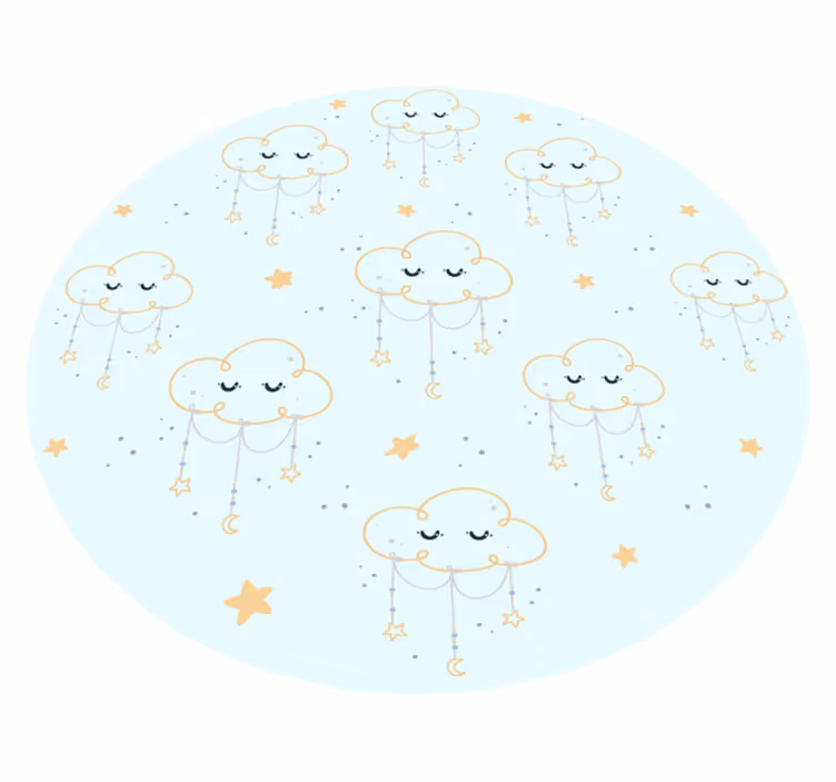 Tapis vinyle chambre bébé paysage nuageux de rêve - TenStickers