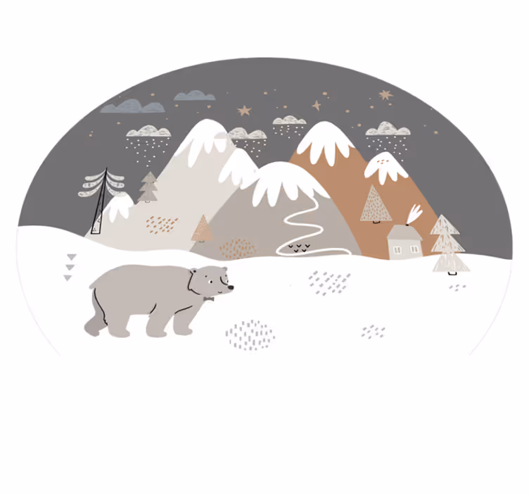 Tapis vinyle pour enfants terrain de jeu ours polaire - TenStickers