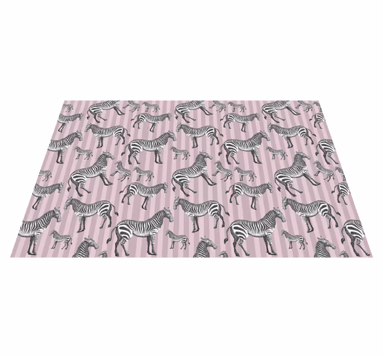 Tapis vinyle animal zèbres rayés - TenStickers