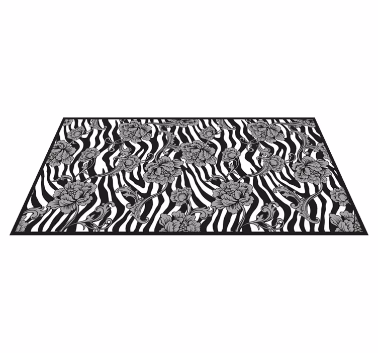 Tapis vinyle fleurs et plantes contraste botanique - TenStickers