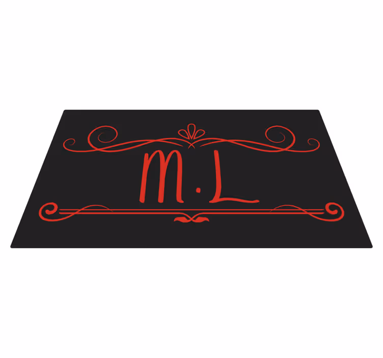 Tapis vinyle personnalisé élégance du monogramme - TenStickers