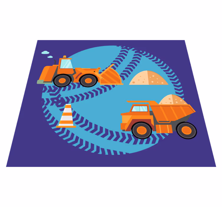 Tapis vinyle pour enfants aire de jeux de construction - TenStickers