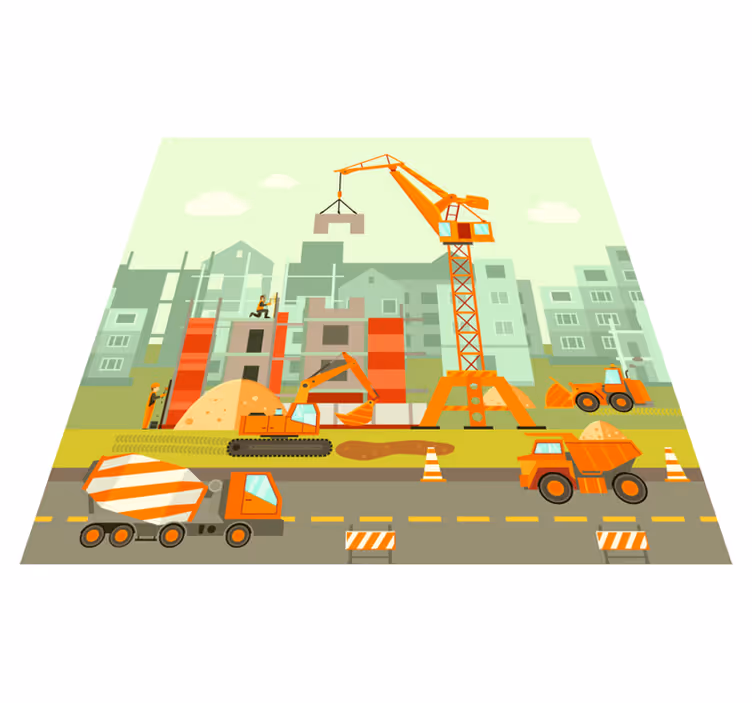 Tapis vinyle pour enfants terrain de jeu de construction - TenStickers