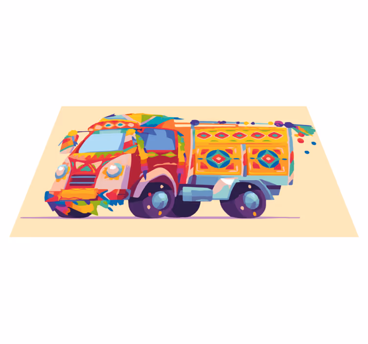 Tapis vinyle autres tapis illustration de camion coloré - TenStickers