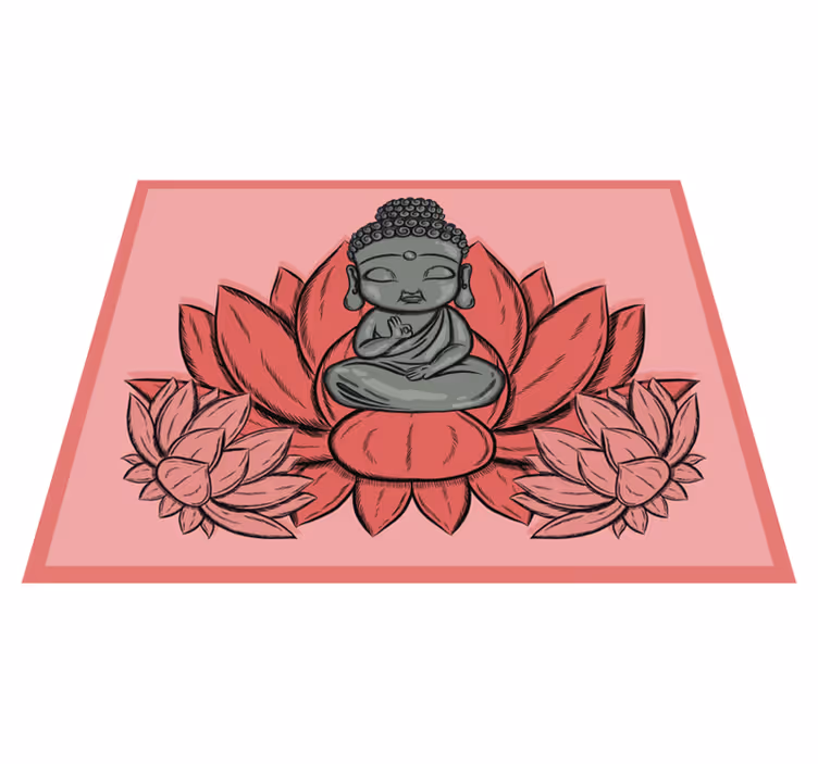 Tapis vinyle mandala oeuvre méditative de bouddha - TenStickers