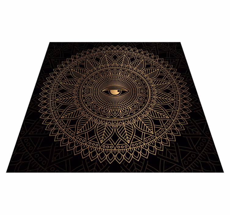 Tapis vinyle mandala motif œil central - TenStickers