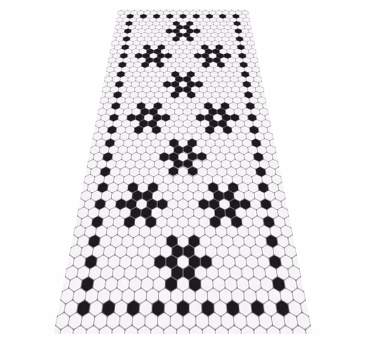 Tapis vinyle carreaux de ciment hexagones de mosaïque - TenStickers