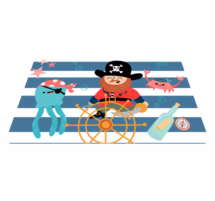 Tapis vinyle pour enfants images d'aventure de pirate - TenStickers
