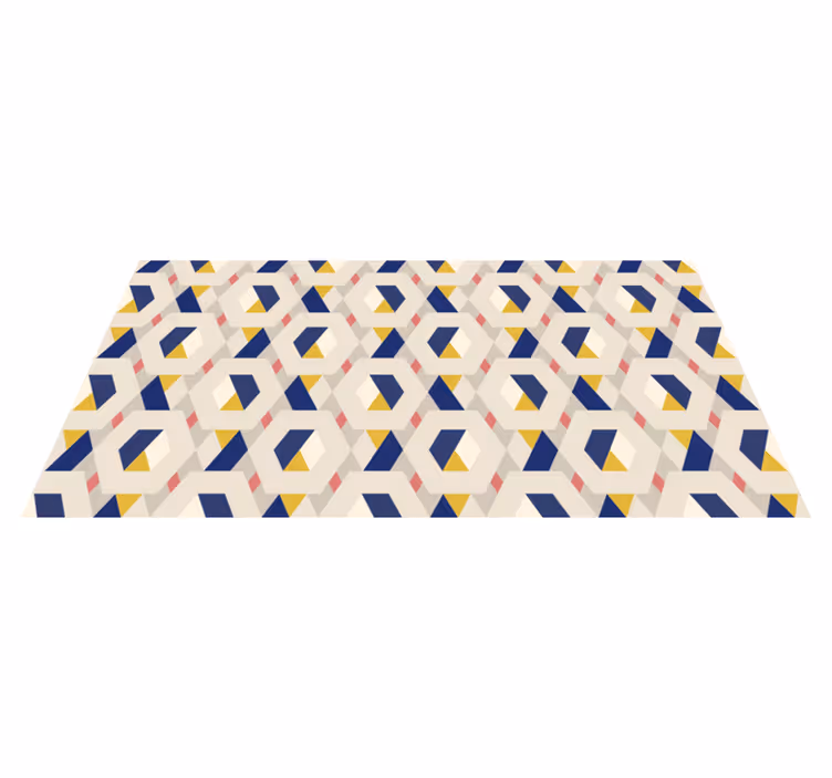 Tapis vinyle moderne motif géométrique hexagonal - TenStickers