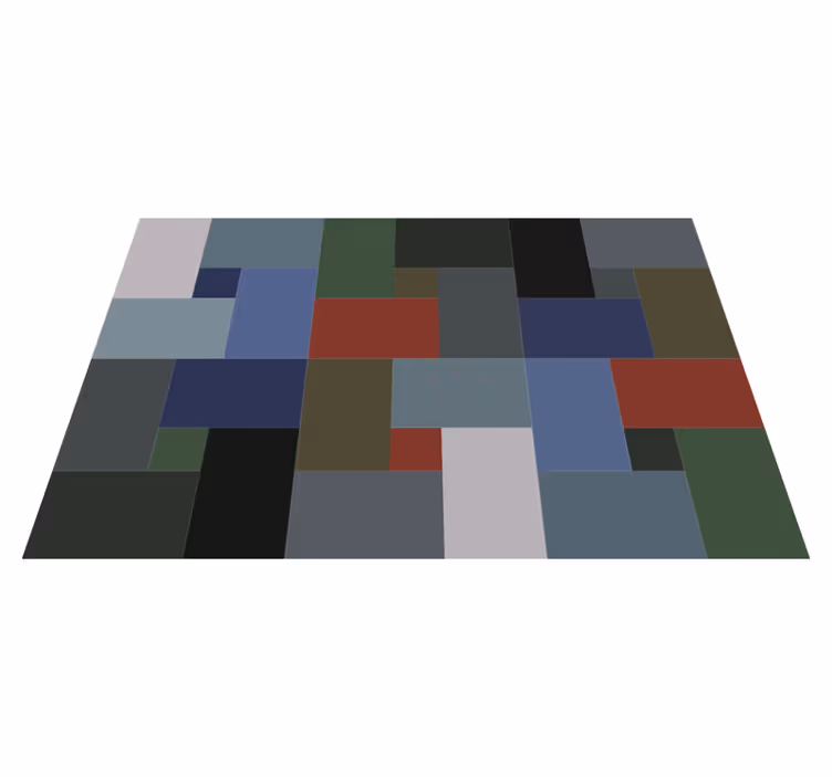 Tapis vinyle géométrique blocs géométriques - TenStickers