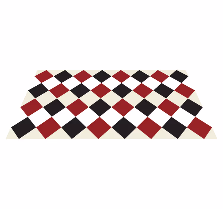 Tapis vinyle cuisine damier traditionnel - TenStickers