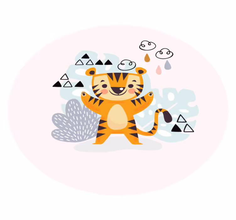 Tapis vinyle chambre bébé tigre joyeux - TenStickers