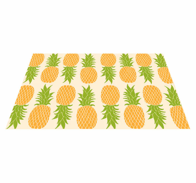Tapis vinyle fleurs et plantes motif ananas - TenStickers